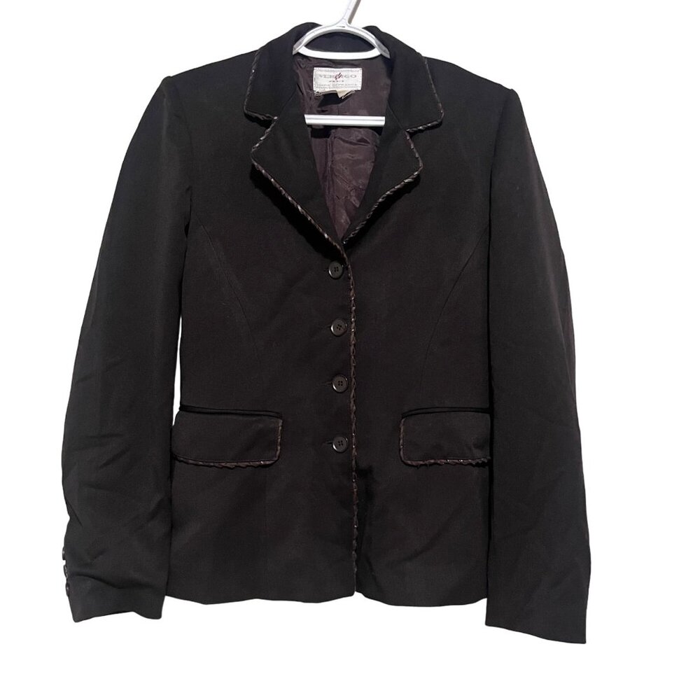 Vertigo Paris Womens Brown Blazer Jacket‎ Made in France Size Small